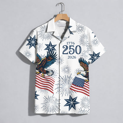 250 Years of Freedom 1776 - 2026 Eagle Patriotic Hawaiian Shirt