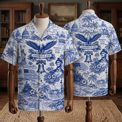 250 Years of Freedom 1776 - 2026 Eagle Patriotic Hawaiian Shirt