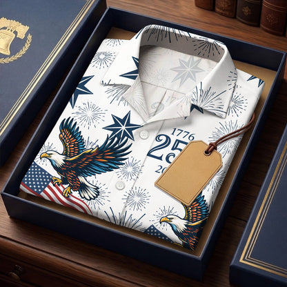250 Years of Freedom 1776 - 2026 Eagle Patriotic Hawaiian Shirt