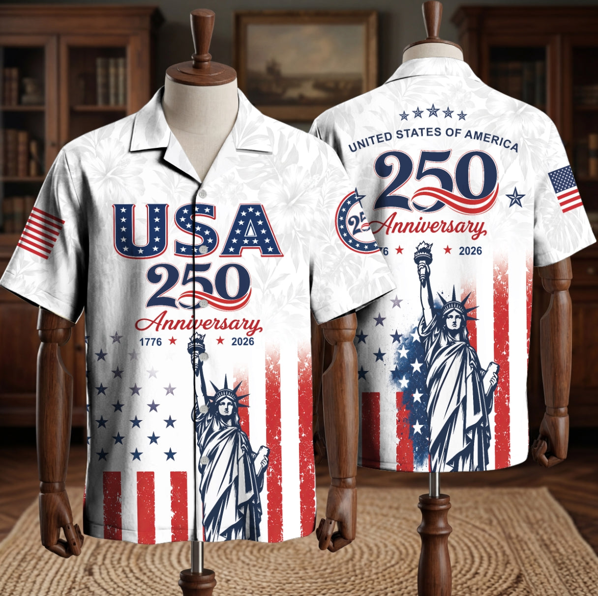 250 Years of Freedom 1776 - 2026 Eagle Patriotic Hawaiian Shirt
