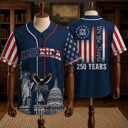 Patriotic Statue of Liberty 1776–2026 - USA 250th Anniversary Baseball Jersey Unisex Shirt