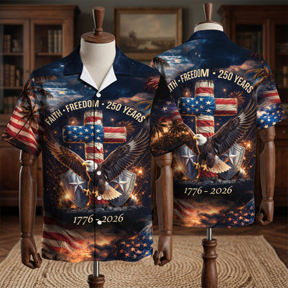 250 Years of Freedom 1776 - 2026 Eagle Patriotic Hawaiian Shirt