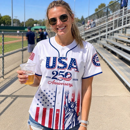 Patriotic Statue of Liberty 1776–2026 - USA 250th Anniversary Baseball Jersey Unisex Shirt